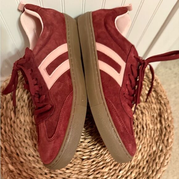 Cruza Burgundy Lace-Up Suede Sneaker/Made in Portugal - Size 40 - NWOB - Picture 5 of 8